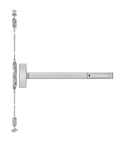 PHI Precision 2805 Concealed Vertical Rod Exit Device, Key Locks/Unlocks Thumbpiece Prep (No Trim)