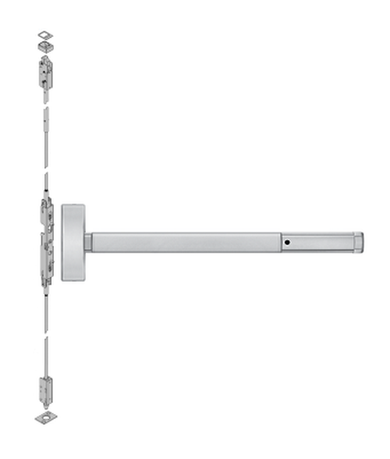 PHI Precision 2814 Concealed Vertical Rod Exit Device, No Cylinder Lever/Knob Always Active Prep (No Trim)