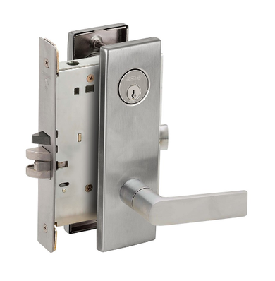 Schlage L9082P 01N Institution Mortise Lock w/ 01 Lever and N Escutcheon