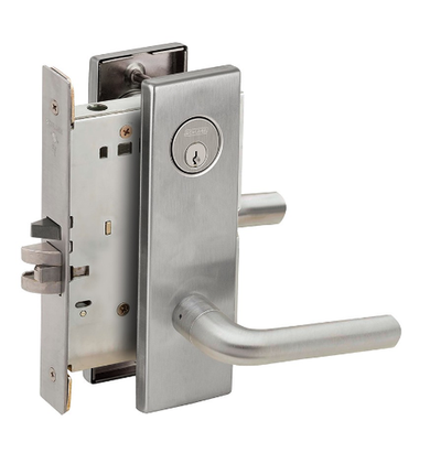 Schlage L9082P 02N Institution Mortise Lock w/ 02 Lever and N Escutcheon