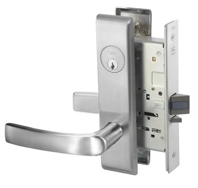 Accentra (Yale) MOCN8890FL 626 Fail Safe Mortise Electrified Lever Lock, Monroe Style, Satin Chrome Finish