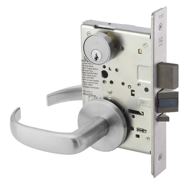 Accentra (Yale) PBR8896FL 626 Fail Safe Mortise Electrified Lever Lock, Pacific Beach Style, Satin Chrome Finish