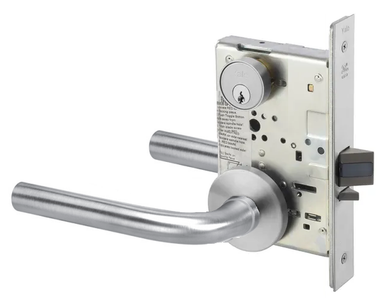 Accentra (Yale) PNR8891FL 626 Fail Secure Mortise Electrified Lever Lock, Pinehurst Style, Satin Chrome Finish