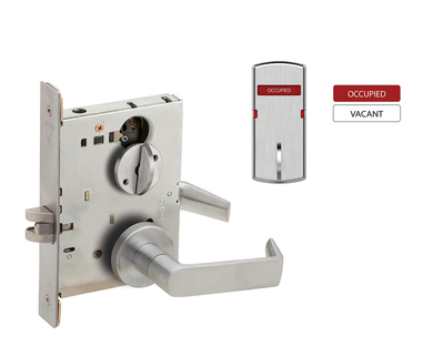 Schlage L9044 06A L283-712 Privacy and Coin Turn Mortise Lock w/ Interior Vacant/Occupied Indicator