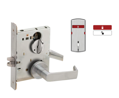 Schlage L9044 06A L283-714 Privacy and Coin Turn Mortise Lock w/ Interior Symbols Only Indicator