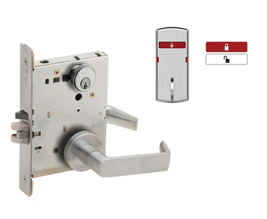 Schlage L9056P 06A L283-714 Entrance Office w/ Auto Unlocking Mortise Lock, Interior Symbols Only Indicator