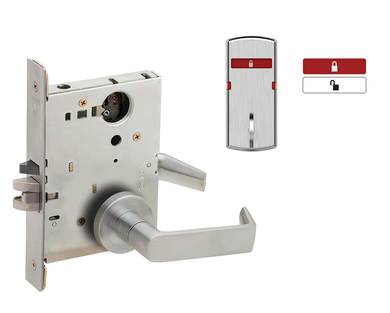 Schlage L9056L 06A L283-714 Entrance Office w/ Auto Unlocking Mortise Lock, Interior Symbols Only Indicator