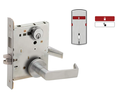 Schlage L9473P 06A L283-714 Dormitory/ Bedroom Mortise Lock w/ Interior Symbols Only Indicator