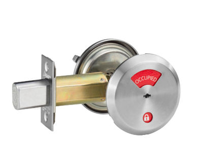 Arrow E50 V54 Grade 2 Occupancy Indicator Deadbolt w/ Exterior "Vacant/Occupied" Indicator, Red/White