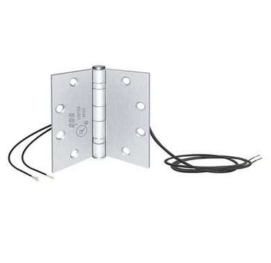 SDC PTH-2-4Q 4.5" by 4.5" 6 Conductor Power Transfer Hinge at 16 Amp Inrush, Satin Stainless Steel Finish