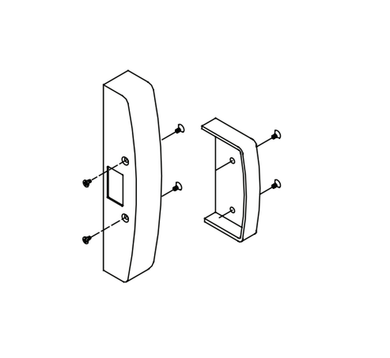 Kawneer KW133637 Housing Cover Hinge End Cap Package for 1786 Rim Exit Device
