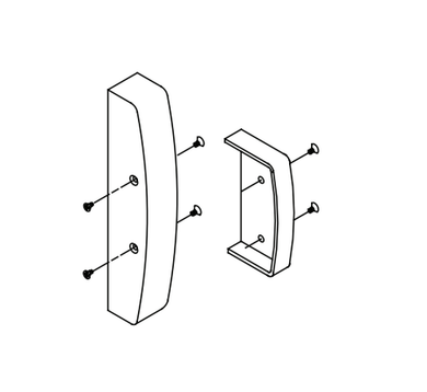 Kawneer KW133635-29 Housing Cover/Hinge End Cap Package for 1686 Exit Device, Black Finish