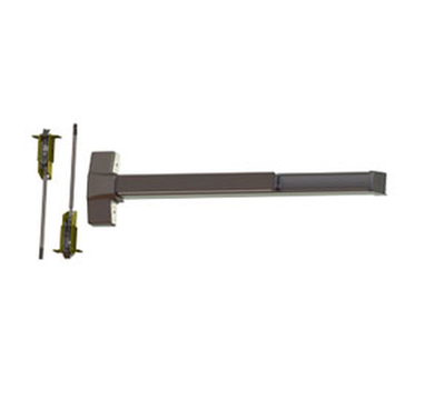 Hager 4501 CVR 36X96 US32D 36" Concealed Vertical Rod Exit Bar, Exit Only, Satin Stainless Steel Finish