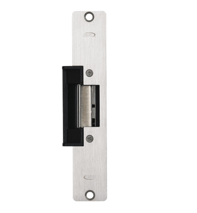 RCI 4308 Electric Strike w/ 7-15/16" Round Corner Faceplate, Fail Safe, Satin Stainless Steel Finish