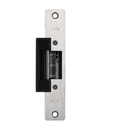 RCI 7107 32D Electric Strike, 6-7/8" Round Corner Faceplate, Fail Secure, Satin Stainless Steel Finish