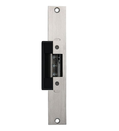 RCI 7319 32D Electric Strike, 9" Square Corner Faceplate, Fail Safe, Satin Stainless Steel Finish