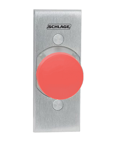 Schlage Electronics 623RD NS 1-5/8" Heavy Duty Mushroom Pushbutton, Narrow Stile, Red