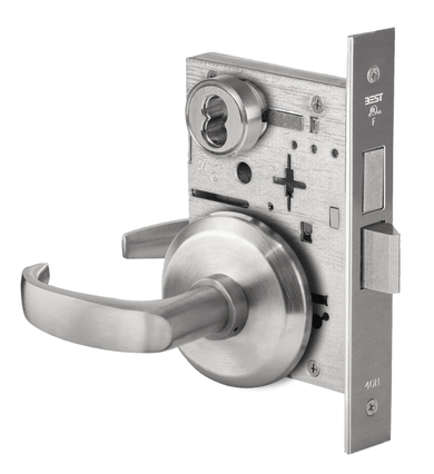 BEST 45H7T 14S 626 Dormitory Mortise Lever Lock w/ 14 Lever and S Rose, Satin Chrome Finish