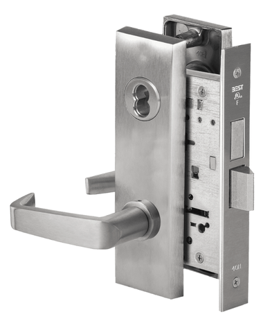BEST 45H7T 15M 626 Dormitory Mortise Lever Lock w/ 15 Lever and M Escutcheon, Satin Chrome Finish
