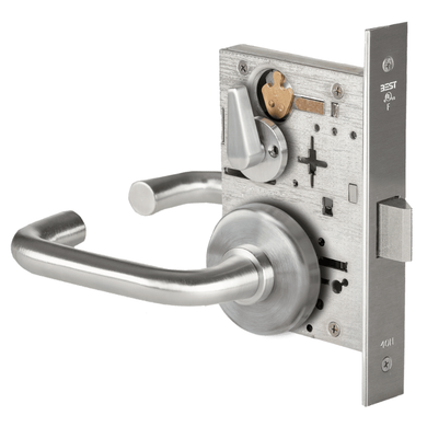 BEST 45H0LT 3H 626 Privacy Mortise Lever Lock w/ 3 Lever and H Rose, Satin Chrome Finish