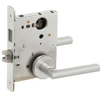Schlage L9457L LATA Classroom Security Mortise Lock with Deadbolt, Less Cylinder w/ Latitude Lever and A Rose