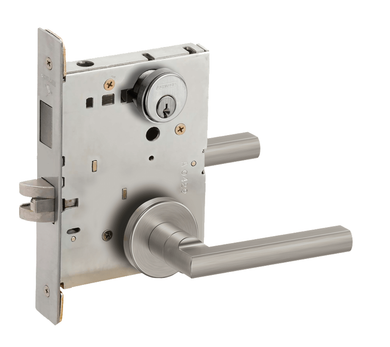 Schlage L9466P LATA Store/Utility Room Mortise Lock with Deadbolt, Conventional Cylinder w/ Latitude Lever and A Rose