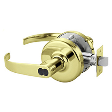 Corbin Russwin CL3855 PZD 605 M08 Grade 2 Classroom Cylindrical Lever Lock, Accepts Small Format IC Core (SFIC), Bright Brass Finish