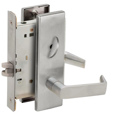 Schlage L9040 06N Mortise Bath/bedroom privacy lock, w/ 06 Lever and N Escutcheon