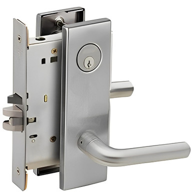 Schlage L9050P 02N Office and Inner Entry Mortise Lock, w/ 02 Lever and N Escutcheon