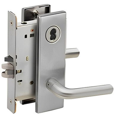 Schlage L9050J 02N Office and Inner Entry Mortise Lock, Accepts large Format IC Core (LFIC)