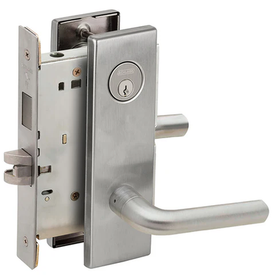 Schlage L9466P 02N Store/Utility Room Mortise Lock with Deadbolt, w/ 02 Lever and N Escutcheon