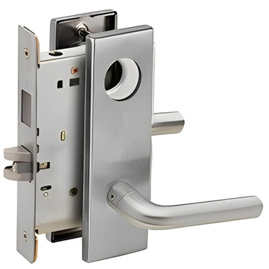 Schlage L9466L 02N Store/Utility Room Mortise Lock with Deadbolt, Less Cylinder