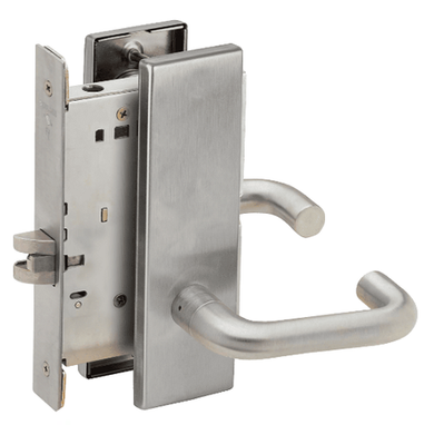 Schlage L9010 03N Mortise Passage Lock, w/ 03 Lever and N Escutcheon