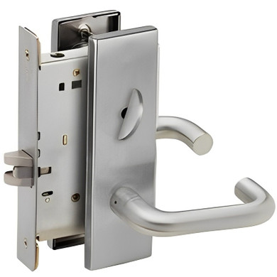 Schlage L9040 03N Mortise Bath/Bedroom Privacy Lock, w/ 03 Lever and N Escutcheon