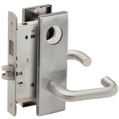 Schlage L9456L 03N Corridor Mortise Lock with Deadbolt, Less Cylinder
