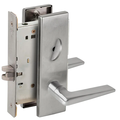 Schlage L9040 05N Mortise Bath/Bedroom Privacy Lock, w/ 05 Lever and N Escutcheon