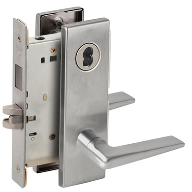 Schlage L9466J 05N Store/Utility Room Mortise Lock with Deadbolt, Accepts large Format IC Core (LFIC)