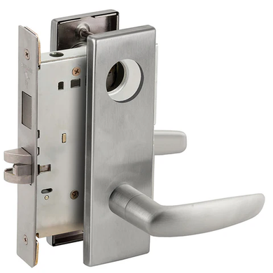 Schlage L9465L 07N Closet/Storeroom Mortise Lock with Deadbolt, Less Cylinder