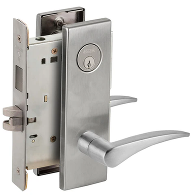 Schlage L9466P 12N Store/Utility Room Mortise Lock with Deadbolt, w/ 12 Lever and N Escutcheon