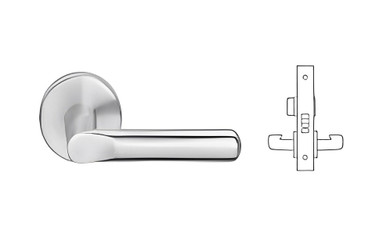 Schlage L9040 18A 626 Mortise Bath/Bedroom Privacy Lock, w/ 18 Lever and A Rose, Satin Chrome Finish