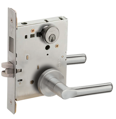Schlage L9465P 18A 626 Closet/Storeroom Mortise Lock with Deadbolt, Satin Chrome Finish