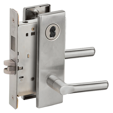 Schlage L9465J 18N 626 Closet/Storeroom Mortise Lock with Deadbolt, Accepts large Format IC Core (LFIC), Satin Chrome Finish