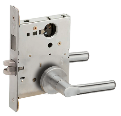 Schlage L9466L 18A 626 Store/Utility Room Mortise Lock with Deadbolt, Less Cylinder, Satin Chrome Finish