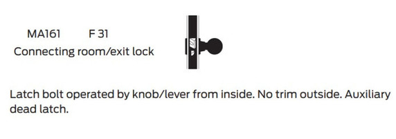 Falcon MA161 DG Connecting Room/Exit Mortise Lock