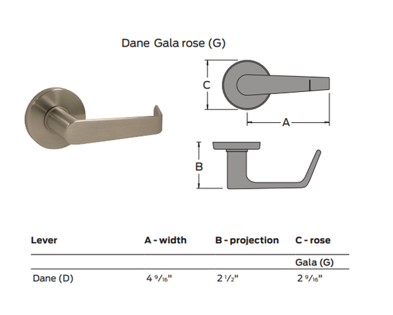 Falcon MA431B DG Security Mortise Lock, Accepts Small Format IC Core