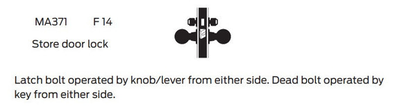 Falcon MA371B AG Store Door Mortise Lock, Accepts Small Format IC Core