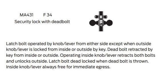 Falcon MA431B AG Security Mortise Lock, Accepts Small Format IC Core