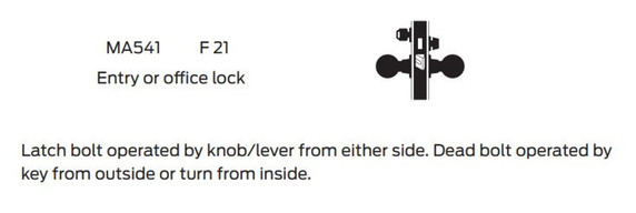 Falcon MA541P AG Entry or Office Mortise Lock