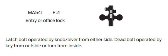 Falcon MA541B AG Entry or Office Mortise Lock, Accepts Small Format IC Core