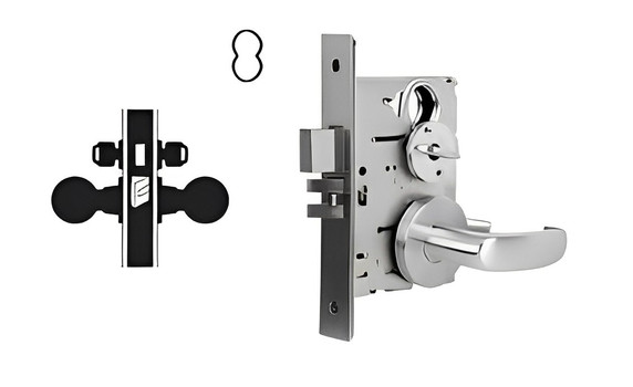 Falcon MA371B QG Store Door Mortise Lock, Accepts Small Format IC Core